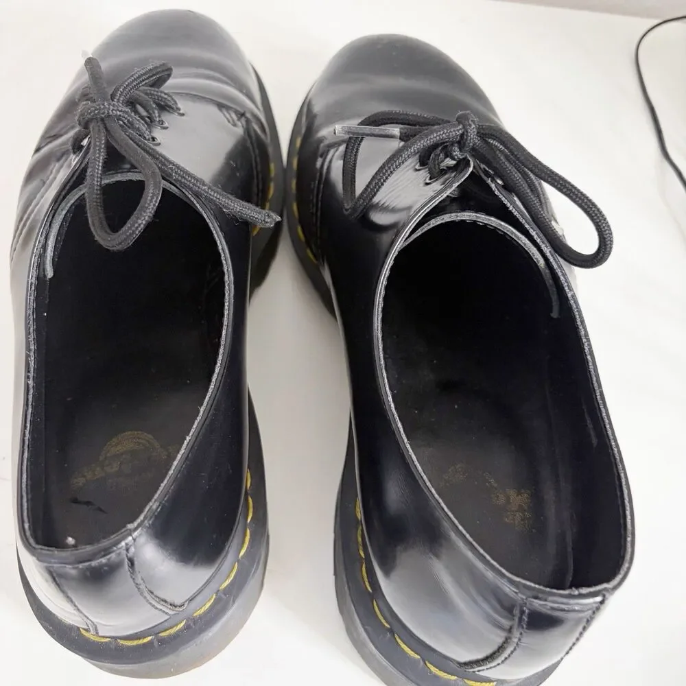 Dr Martens Smooth Black Leather Oxford Shoes 21084 Men's Sz 9 Women's 10L